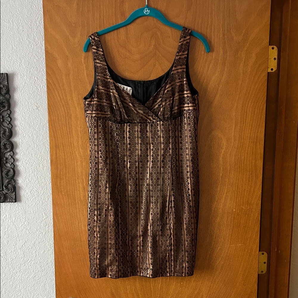 Kenar Brown Patterned Mini Dress